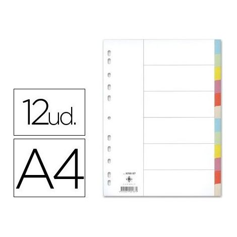 Separador q-connect cartulina juego de 12 separadores din a4-multitaladro
