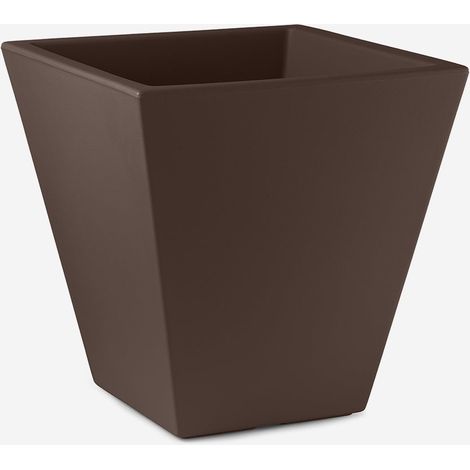 Vaso da esterno design in polietilene resistente Loto 40cm - Marrone (1/3)