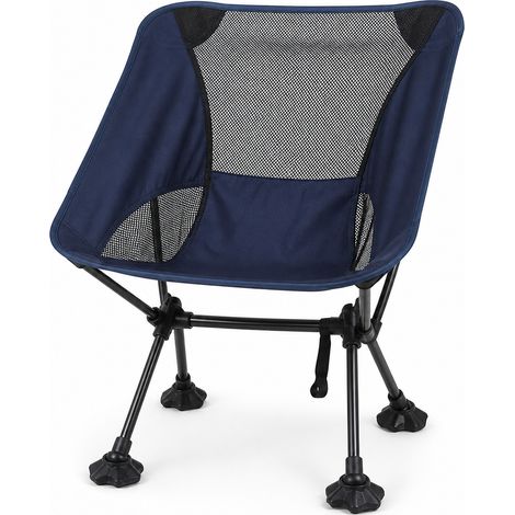 Chaise pliante extérieure respirante type lune bleu marine petite (1/5)