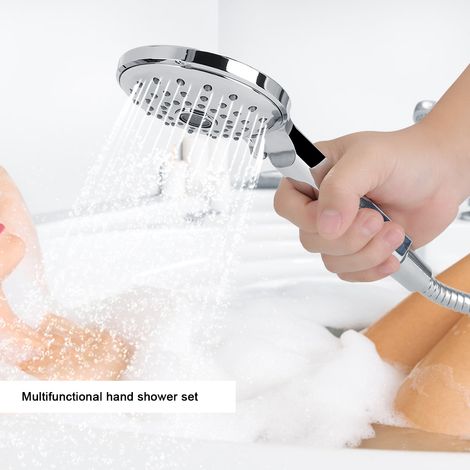 Ensemble de douche à main multifonctionnelle G1/2 po, pommeau de douche à main économique en eau et flexible (1/5)