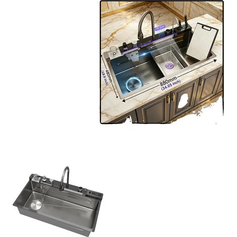 Fregadero de cocina, acero inoxidable, un solo seno, 8848CM-izquierda-KI (1/2)