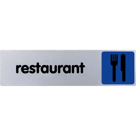Plaque de porte Restaurant - couleur 170x45mm - 4033433