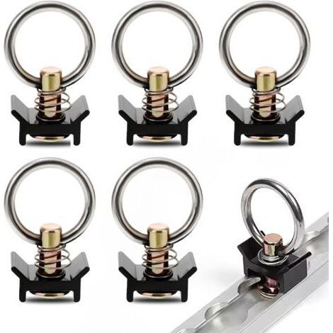 10 Pièces Rail Arrimage Anneau, d'extrémité pour Rail Aero 900 daN Rail Arrimage Ferrures pour Camionnette, Rail D'arrimage Aéronautique (1/5)