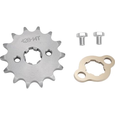 Pignon avant de moto en acier, 428 14T 17mm, pour 50ml 70ml 110ml 125ml 140ml 160ml ATV Quad Pit Dirt Bike (1/5)