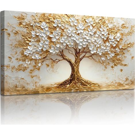 hyidecorart Tableau Decoration Murale Arbre de Vie Moderne Salon 50x100 cm (1/5)