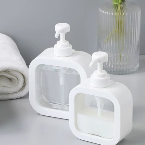 2 Stück 500 ml Seifenspender, nachfüllbarer Seifenspender, Seifenspender für Küche und Bad, Spülmittelspender