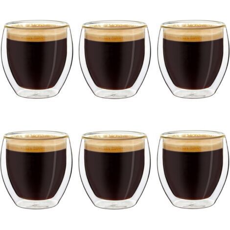 Verres à expresso à double paroi, lot de 6 100 ml, tasses à moka, verres thermiques à effet flottant (1/5)