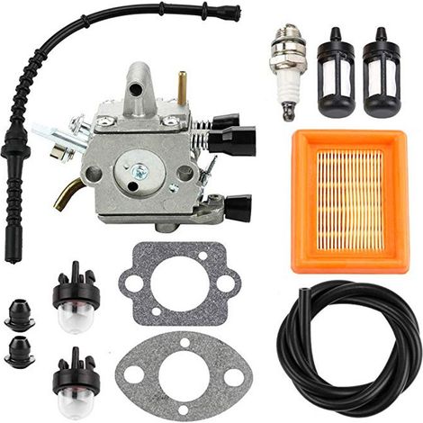 Kit Carburateur - Pour Tronçonneuses Et Taille-Haies - Compatible Fs120 Fs120r Bt120 Bt120c Fs200 Fs200r Sp200 Fs250 Fs250r - Filtre À Air Filtre À Carburant Tuyau Et Joint - 1 Pièce