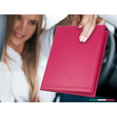 Multi-Pocket Document Wallet with Card Holder in Pink (1/2)