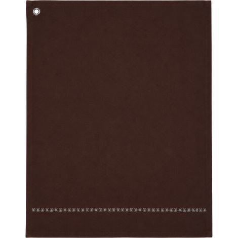 Lot de 3 torchons en coton brodé – Collection Zoé – Rouge, Chocolat ou Kaki - 50x70cm - Chocolat (1/2)