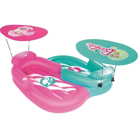 Colchoneta Hinchable Doble Bestway Barbie Parasol 178x170 cm Set de Dos Colchonetas (1/6)