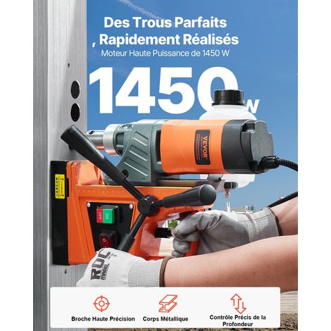 Perceuse Magnétique, Perceuse à Colonne Portable 1450 W, 12500 N, 850 tr/min, Max. Diamètre d'Alésage (Foret de Carottage) 40 mm, M… (1/5)