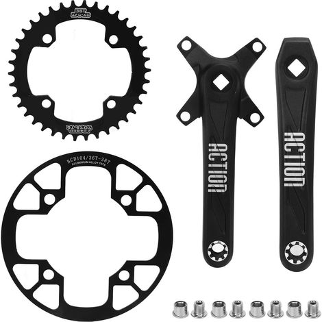38T Mountainbike-Kettenblatt mit 170 mm Kettenarmen und 36T-38T Kettenschutz, kompatibel mit Narrow-Wide-Ketten (1/5)