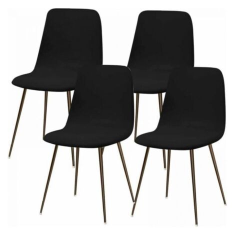 Noir Housse de Chaise Scandinave Extensible Lot de 4 Moderne Housse de Chaise de Salle à Manger Lavable Universel Couverture de Chaise de Cuisine Décor de Cuisine Maison (1/4)