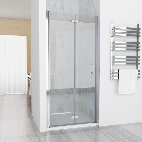 Duschkabine Falttür Eckeinstieg Duschabtrennung ESG Nano Glas, Nischentür/Duschtür 100 x 185cm (1/5)