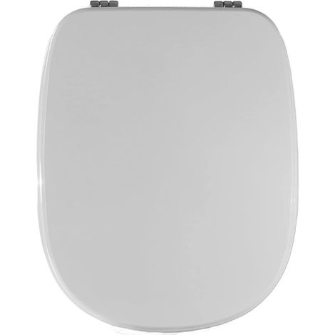 Abattant WC pour WC Ideal Standard Tesi 39-44,3 x 33,7 cm Abattant WC blanc avec charnie'res re'glables et sie'ge en fonte de bois (1/3)