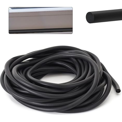 5 m de cordon d’étanchéité en mousse Ø 2 mm, rond, noir, EPDM, profil d’étanchéité pour les joints d’étanchéité pour portes, fenêtres, murs et toits (1/5)