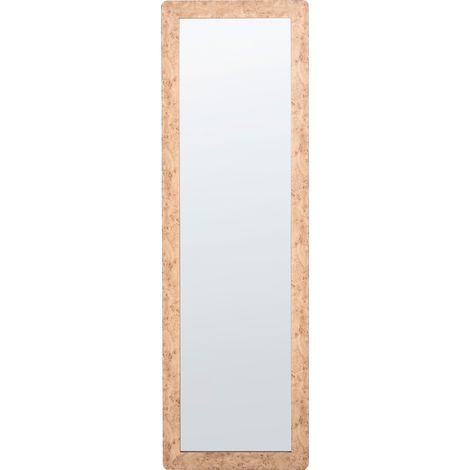 Espejo de pared de estilo moderno de mediados de siglo marco de MDF decorativo marrón claro Galan (1/5)