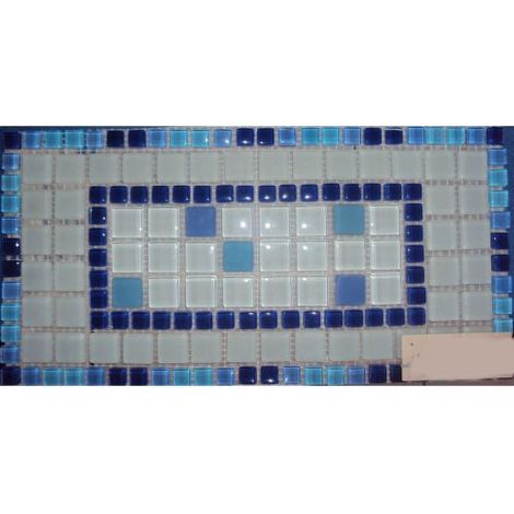 ROSONE IN VETRO MURANO POLAR BLU 20X40 PER RIVESTIMENTO BAGNO CUCINA