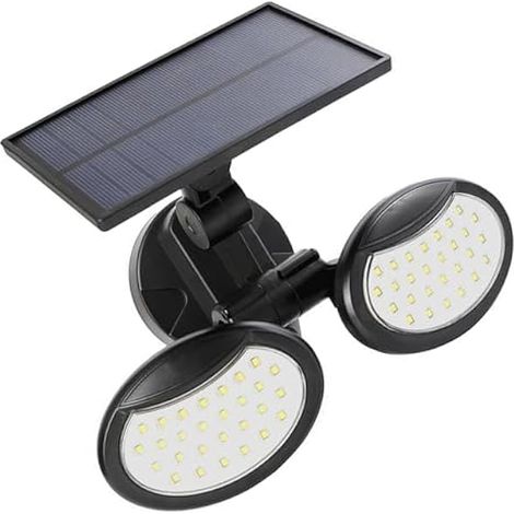 56-LED-Doppelstrahler-Außenfluter mit Bewegungsmelder – Solarbetriebene Sicherheitsbeleuchtung, ideal für Eingänge, Terrassen, Gärten, Garagen, Außenbereiche usw. – Wasserdicht