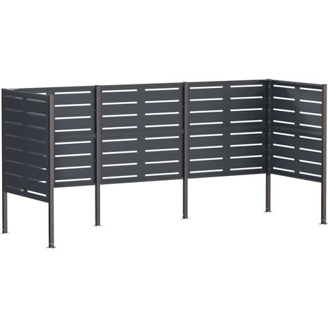 Schermo per bidone della spazzatura 249 x 85 x 113 cm Acciaio vidaXL (1/5)
