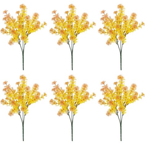Lot De 6 Plantes Artificielles Bouddha Orange Hauteur 32.5 Cm Avec 5 Branches Par Pot (1/2)