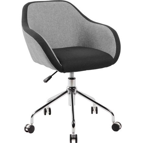 Dmora - Bürostuhl Dgorgon, Arbeitsbürostuhl, Ergonomischer Bürostuhl, 56x58h77/84 cm, Grau und Schwarz