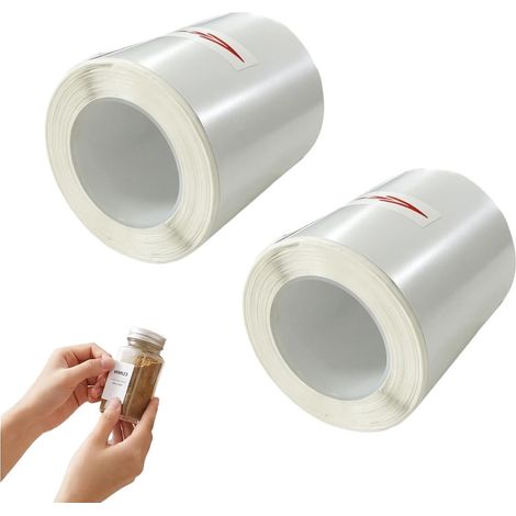 Etiquetas adhesivas impermeables y térmicas para T50M Pro, 2 rollos de 80 etiquetas cada uno, etiquetas multiusos de papel sintético duradero, Ø 50 mm, negro sobre blanco. (1/5)