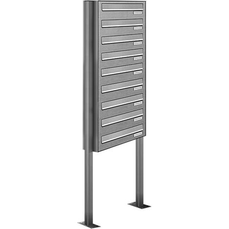 9er V2A Edelstahl Standbriefkasten Freistehend Durchwurfanlage (1/5)