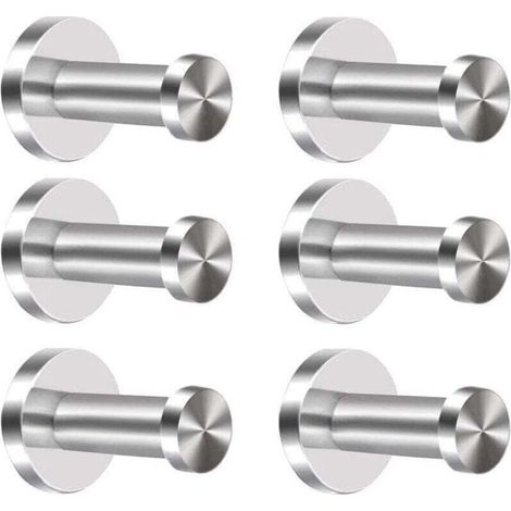 6 ganci appendiabiti da parete in acciaio inox, ganci per accappatoi, ganci per asciugamani, ganci per bagno per accappatoi, asciugamani, camera da letto, cucina...