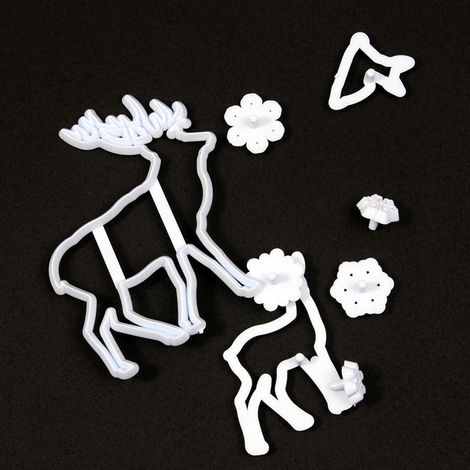 Weihnachtsplätzchenform mit Weihnachtsbaum, Weihnachtsmann, Schneeflocke, Schneemann und Rentiermotiven, Backform für Süßigkeiten, Pudding, Gelee, Kuchen und Seife (1/5)