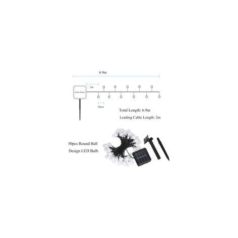 Tomshine Solar Powered 50 LEDS String Light IP44 résistant à l'eau extérieure de fées suspendues de fée décoration lampe à balle pour la fête de fête du salon (1/4)