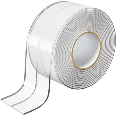 Breites, transparentes Dichtungsband, wasserdicht, für Toilette, Badezimmer, Waschbecken, Badewanne, Boden (3,2 m x 3,8 cm)