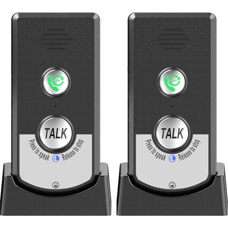 Set di 2 citofoni wireless – Comunicazione bidirezionale – Portata fino a 1000 m – Durata della batteria 1 settimana – 3 livelli di volume