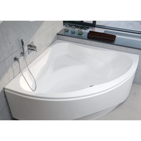 RIHO Neo bañera rinconera, empotrada, 2 plazas, blanca, (1/3)
