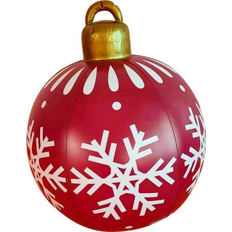 Pallina di Natale gigante da 60 cm, pallina trasparente, pallina di Natale gonfiabile gigante, pallina di Natale gonfiabile per esterni, decorazioni natalizie in PVC (1/5)