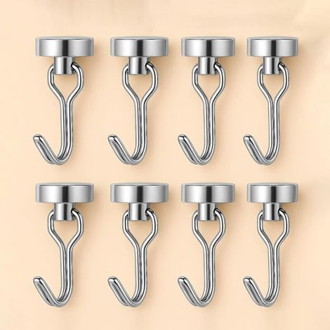 Lot de 8 crochets rotatifs à 180°, poids de 8,2 kg, pour cabines suspendues/de croisière, argentés (1/4)