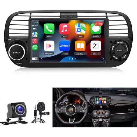 7 pouces Carplay Autoradio pour Fiat 500 2007-2015 Android 2+64G JUNSUN (1/5)