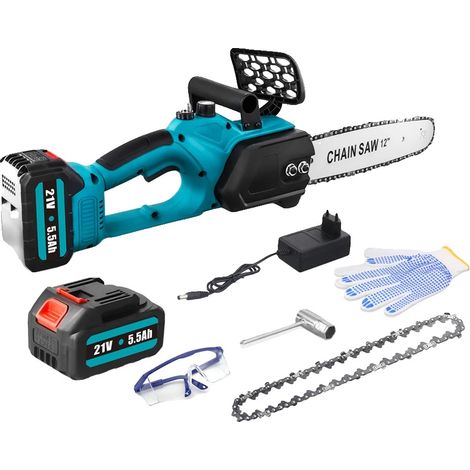 Motosierra inalámbrica de 12 pulgadas, motor de cobre puro, batería recargable, lubricación automática, certificación CE. (1/5)