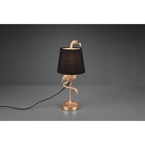 Trio Lampada Flamingo Rosa Dorato Vintage 42 cm Nera