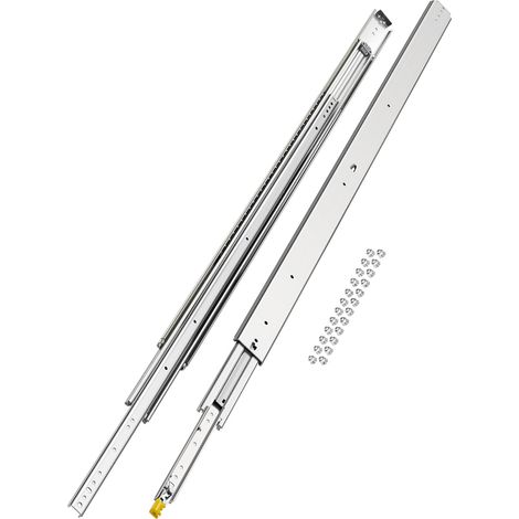VEVOR Guide per Cassetti a Estensione Completa, 1 Paio, Capacità di Carico di 226,8 kg Binario per Cassetti con Bloccaggio, Cuscinetti a Sfera con Guida Scorrevole, Lunghezza Estensione 1524 mm (1/5)