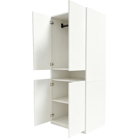 Armario ropero de 2 puertas 70 x 55 x 180 cm con nicho LED blanco MODENUIT (1/5)