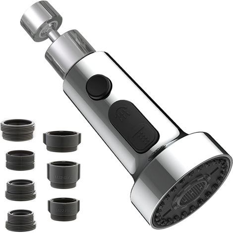 1x Faucet Aerator, 3 Spray Modes, 360° Swivel Extension, Water Saving, Kitchen Bathroom (1/5)