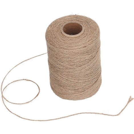 Starkes Juteseil, Hanf, 2 mm, 2-fädig, Bindfaden, Sicherheitsschnur, für DIY-Bastelarbeiten, Kunst und Gartenarbeit