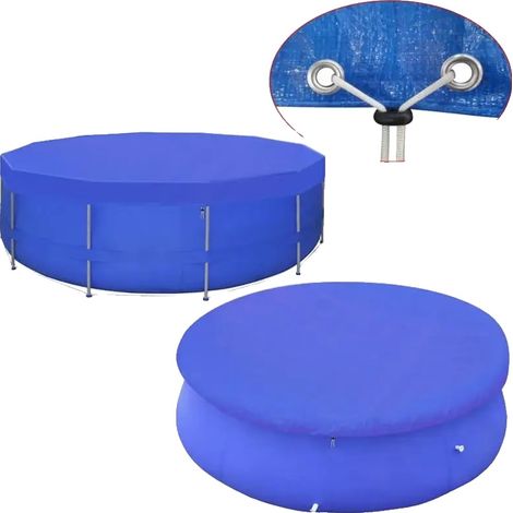 Cubierta impermeable y resistente a los desgarros para piscinas, color azul. (1/2)
