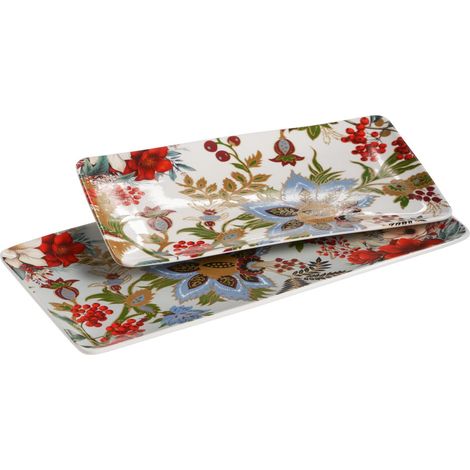 Galbiati set 2 piatti portata Eden Natale porcellana