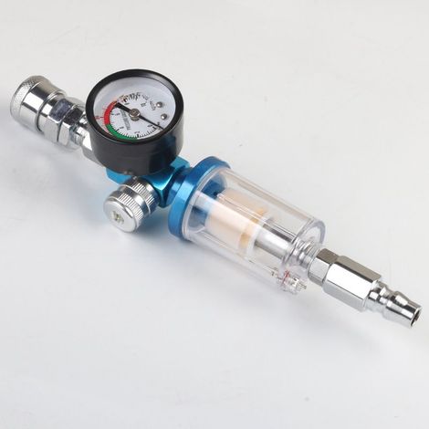 Pistolet à peinture pneumatique complet Grille d'extrémité + vanne régulation pression + raccord rapide Séparateur huile-eau Pour carrosserie et peinture industrielle (1/5)