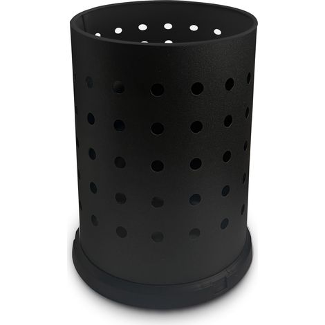 Pattumiera Gettacarte Ø24xh34 cm da Interno in Acciaio Verniciato Traforato Nero (1/2)