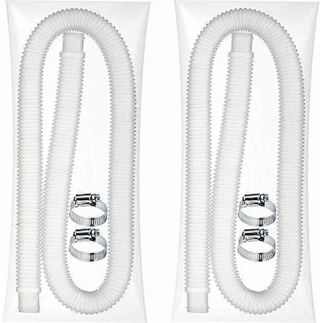 Tuyau de rechange Intex 1,25" de diamètre, facile à installer, 59" de long, pour pompe de piscine Intex modèles 607 et 637, lot de 2, blanc (1/4)