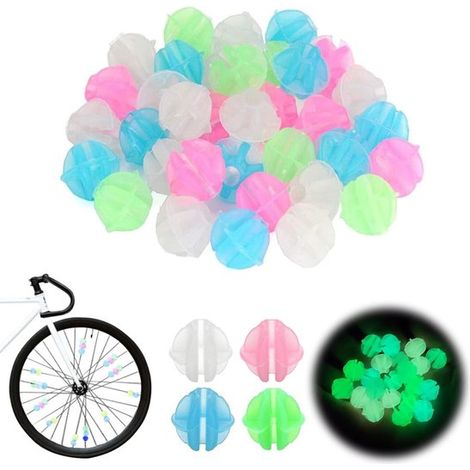Cuentas para radios de bicicleta - decoración para radios de bicicleta infantil - brillan en la oscuridad - juego de 144 (1/5)
